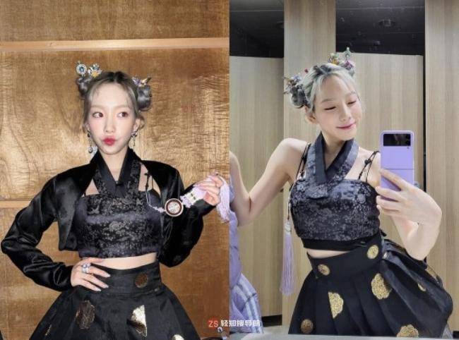 少女时代泰妍发布身着改良版韩服拍摄照，以其特有可爱魅力吸引粉丝目光